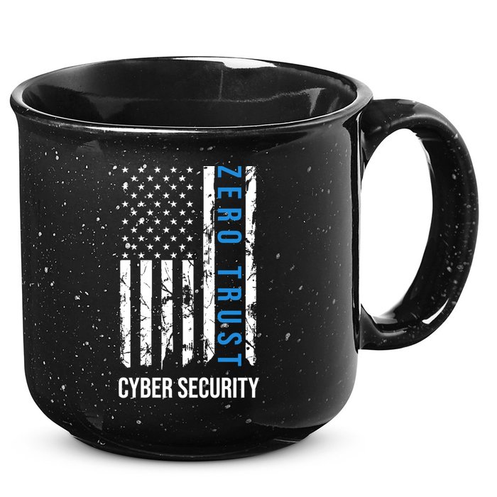 Zero Trust Us Flag Cyber Security Hacking Hacker Developer Funny Gift 15oz Campfire Ceramic Mug