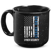 Zero Trust Us Flag Cyber Security Hacking Hacker Developer Funny Gift 15oz Campfire Ceramic Mug