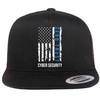 Zero Trust Us Flag Cyber Security Hacking Hacker Developer Funny Gift Flat Bill Trucker Hat
