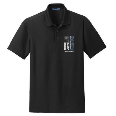 Zero Trust Us Flag Cyber Security Hacking Hacker Developer Funny Gift Dry Zone Grid Polo