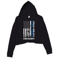 Zero Trust Us Flag Cyber Security Hacking Hacker Developer Funny Gift Crop Fleece Hoodie