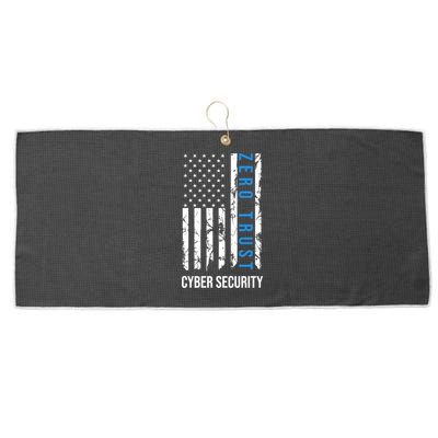 Zero Trust Us Flag Cyber Security Hacking Hacker Developer Funny Gift Large Microfiber Waffle Golf Towel