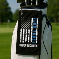 Zero Trust Us Flag Cyber Security Hacking Hacker Developer Funny Gift Golf Towel