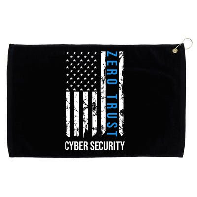 Zero Trust Us Flag Cyber Security Hacking Hacker Developer Funny Gift Grommeted Golf Towel