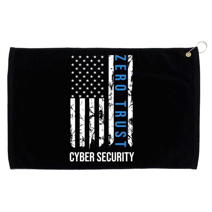 Zero Trust Us Flag Cyber Security Hacking Hacker Developer Funny Gift Grommeted Golf Towel