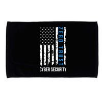 Zero Trust Us Flag Cyber Security Hacking Hacker Developer Funny Gift Microfiber Hand Towel