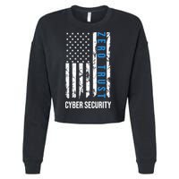 Zero Trust Us Flag Cyber Security Hacking Hacker Developer Funny Gift Cropped Pullover Crew