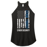 Zero Trust Us Flag Cyber Security Hacking Hacker Developer Funny Gift Women's Perfect Tri Rocker Tank