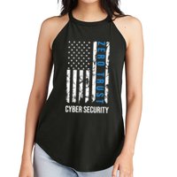 Zero Trust Us Flag Cyber Security Hacking Hacker Developer Funny Gift Women's Perfect Tri Rocker Tank