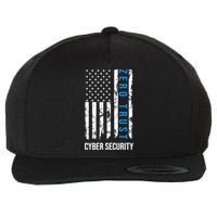 Zero Trust Us Flag Cyber Security Hacking Hacker Developer Funny Gift Wool Snapback Cap