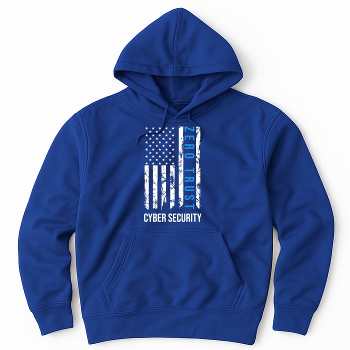 Zero Trust Us Flag Cyber Security Hacking Hacker Developer Funny Gift Hoodie