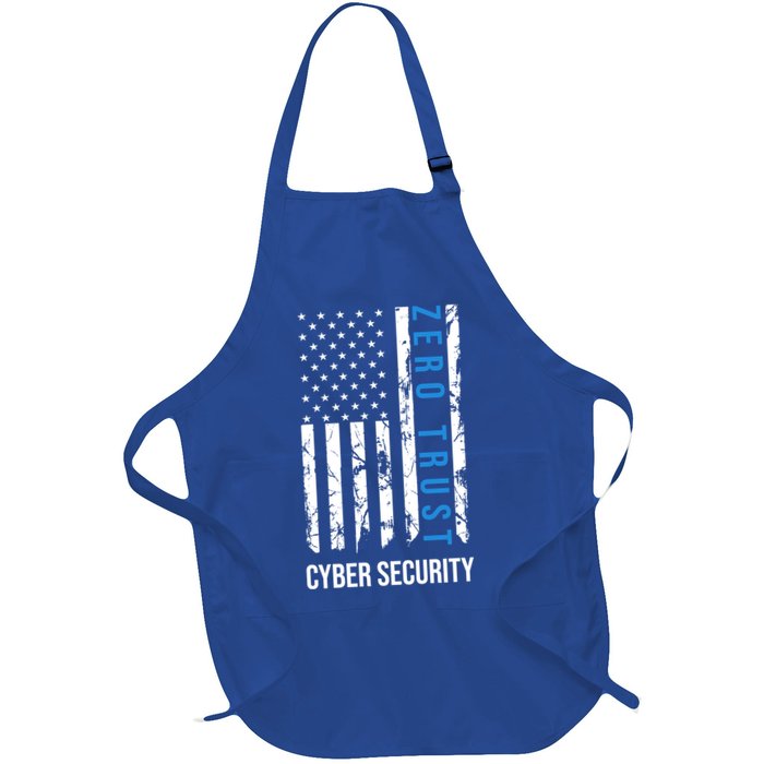 Zero Trust Us Flag Cyber Security Hacking Hacker Developer Funny Gift Apron