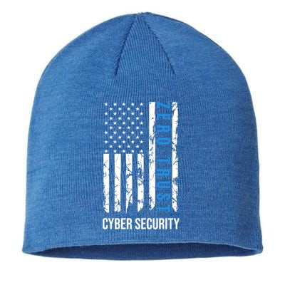 Zero Trust Us Flag Cyber Security Hacking Hacker Developer Funny Gift Sustainable Beanie