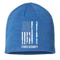 Zero Trust Us Flag Cyber Security Hacking Hacker Developer Funny Gift Sustainable Beanie