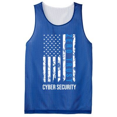 Zero Trust Us Flag Cyber Security Hacking Hacker Developer Funny Gift Mesh Reversible Basketball Jersey Tank