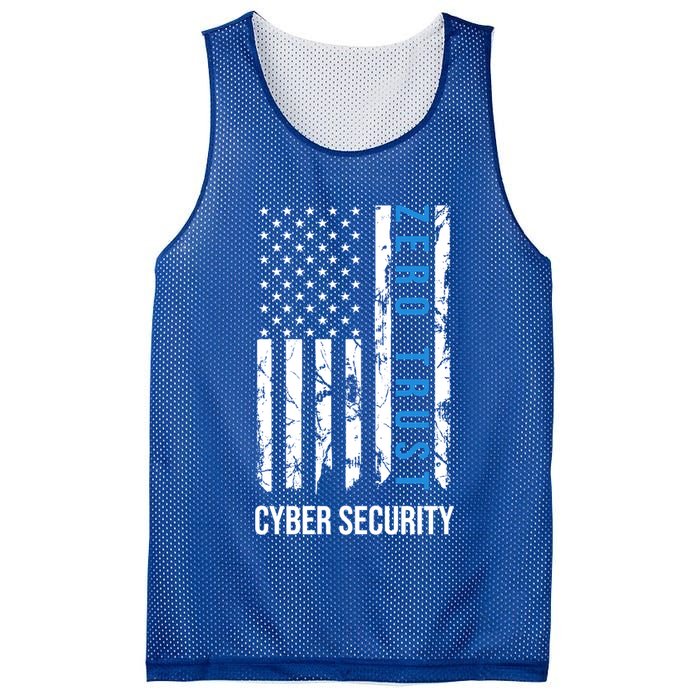Zero Trust Us Flag Cyber Security Hacking Hacker Developer Funny Gift Mesh Reversible Basketball Jersey Tank