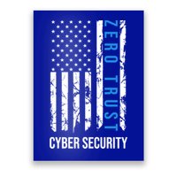 Zero Trust Us Flag Cyber Security Hacking Hacker Developer Funny Gift Poster