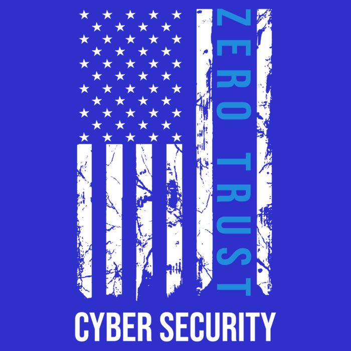 Zero Trust Us Flag Cyber Security Hacking Hacker Developer Funny Gift Premium T-Shirt