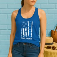 Zero Trust Us Flag Cyber Security Hacking Hacker Developer Funny Gift Womens Tank Top