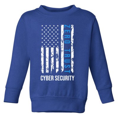 Zero Trust Us Flag Cyber Security Hacking Hacker Developer Funny Gift Toddler Sweatshirt