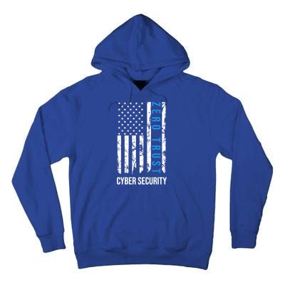 Zero Trust Us Flag Cyber Security Hacking Hacker Developer Funny Gift Tall Hoodie