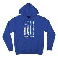 Zero Trust Us Flag Cyber Security Hacking Hacker Developer Funny Gift Tall Hoodie