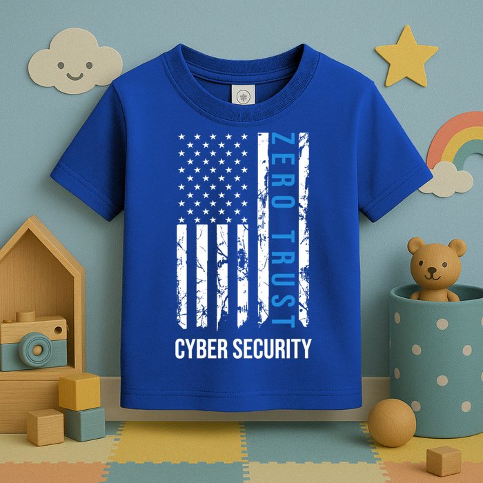 Zero Trust Us Flag Cyber Security Hacking Hacker Developer Funny Gift Toddler T-Shirt