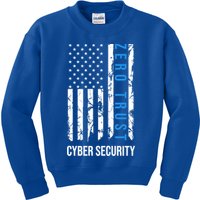 Zero Trust Us Flag Cyber Security Hacking Hacker Developer Funny Gift Kids Sweatshirt