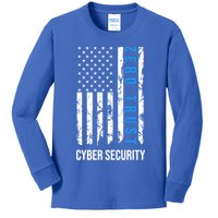 Zero Trust Us Flag Cyber Security Hacking Hacker Developer Funny Gift Kids Long Sleeve Shirt