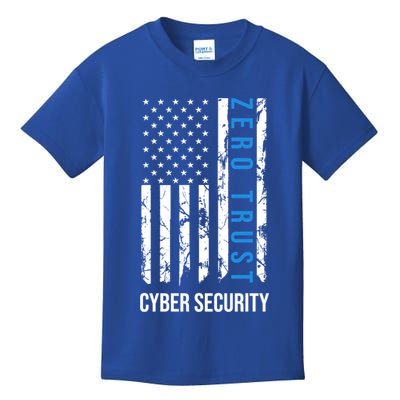 Zero Trust Us Flag Cyber Security Hacking Hacker Developer Funny Gift Kids T-Shirt