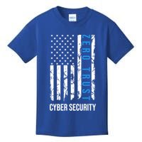 Zero Trust Us Flag Cyber Security Hacking Hacker Developer Funny Gift Kids T-Shirt