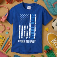 Zero Trust Us Flag Cyber Security Hacking Hacker Developer Funny Gift Kids T-Shirt