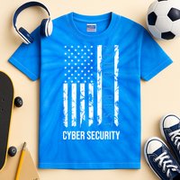 Zero Trust Us Flag Cyber Security Hacking Hacker Developer Funny Gift Kids Tie-Dye T-Shirt
