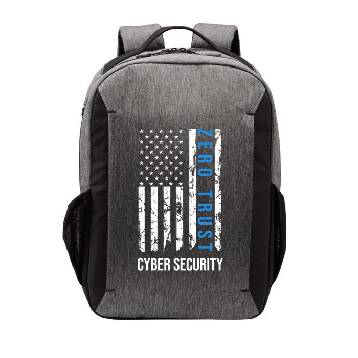 Zero Trust Us Flag Cyber Security Hacking Hacker Developer Funny Gift Vector Backpack