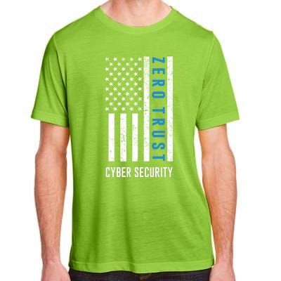 Zero Trust Us Flag Cyber Security Hacking Hacker Developer Funny Gift Adult ChromaSoft Performance T-Shirt