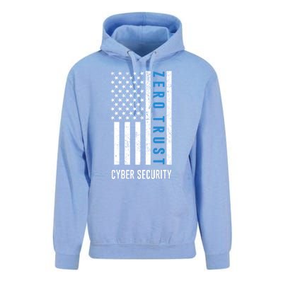 Zero Trust Us Flag Cyber Security Hacking Hacker Developer Funny Gift Unisex Surf Hoodie