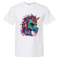 Zombie Unicorn Halloween Costume Scary Magical Garment-Dyed Heavyweight T-Shirt