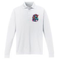 Zombie Unicorn Halloween Costume Scary Magical Performance Long Sleeve Polo