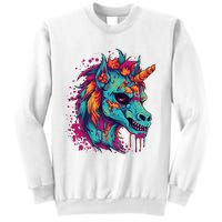 Zombie Unicorn Halloween Costume Scary Magical Sweatshirt