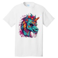 Zombie Unicorn Halloween Costume Scary Magical Tall T-Shirt