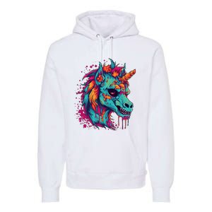 Zombie Unicorn Halloween Costume Scary Magical Premium Hoodie