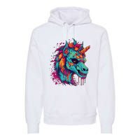 Zombie Unicorn Halloween Costume Scary Magical Premium Hoodie