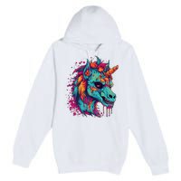 Zombie Unicorn Halloween Costume Scary Magical Premium Pullover Hoodie