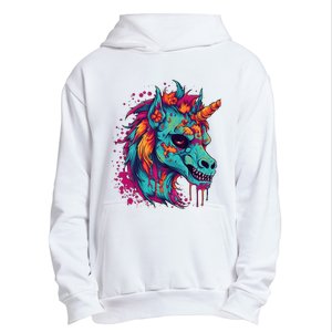 Zombie Unicorn Halloween Costume Scary Magical Urban Pullover Hoodie