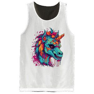 Zombie Unicorn Halloween Costume Scary Magical Mesh Reversible Basketball Jersey Tank