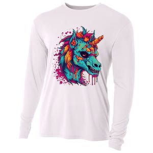 Zombie Unicorn Halloween Costume Scary Magical Cooling Performance Long Sleeve Crew