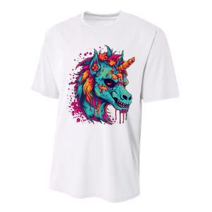 Zombie Unicorn Halloween Costume Scary Magical Performance Sprint T-Shirt