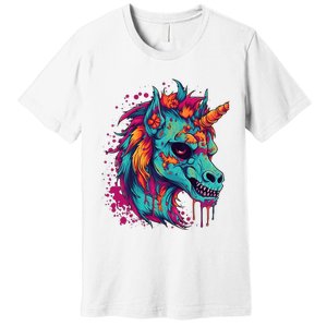 Zombie Unicorn Halloween Costume Scary Magical Premium T-Shirt