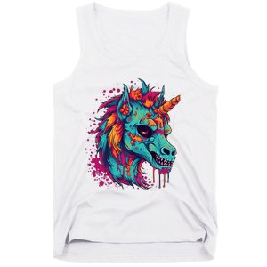 Zombie Unicorn Halloween Costume Scary Magical Tank Top