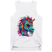 Zombie Unicorn Halloween Costume Scary Magical Tank Top